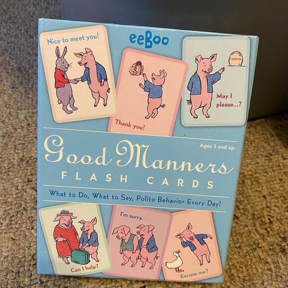 Other - Vintage Eeboo Flash Cards Good Manners Question Answer Age 3+ Teach SocialSkill